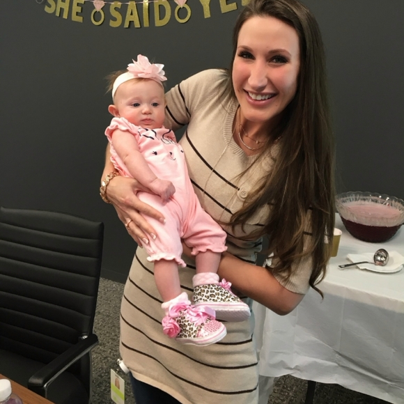 Brown striped button detail sweater dress tunic - Picture 8 of 8